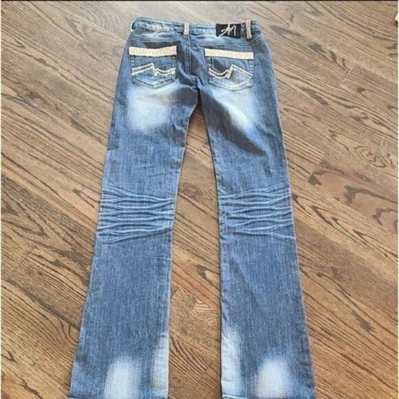 A7 Blue Jeans with Swarovski Crystals - Picture 7 of 8
